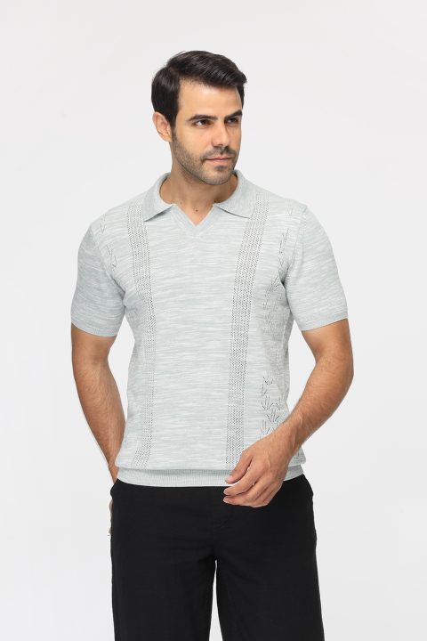 Polo Shirt Regular Fit Knitted Light Green - Image 3