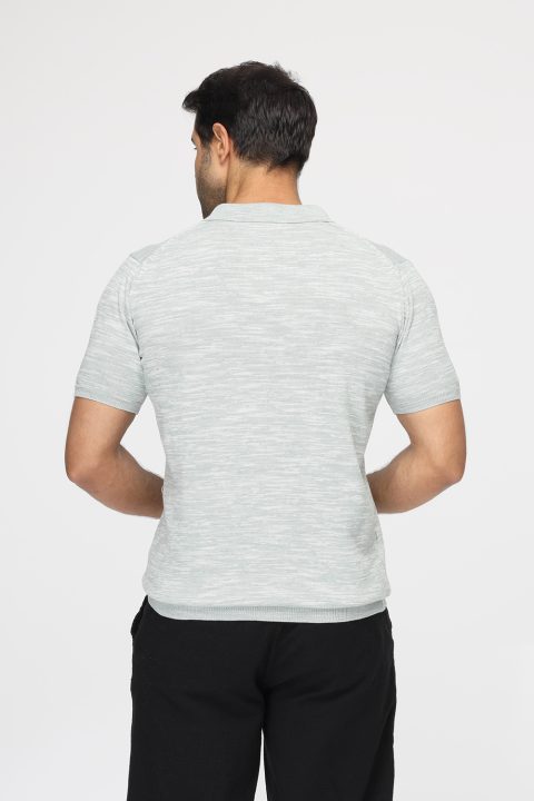 Polo Shirt Regular Fit Knitted Light Green - Image 4