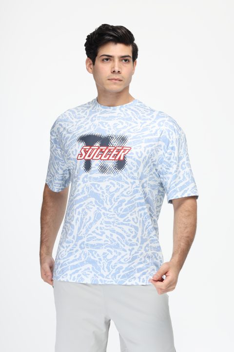 Over Size Sports T-Shirt Light Blue - Image 3
