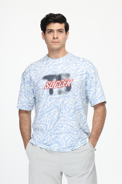 Over Size Sports T-Shirt Light Blue