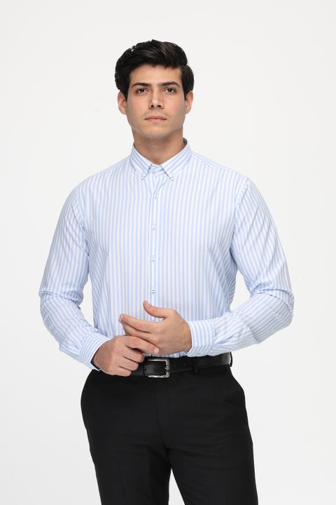 Slim Fit Shirt Light Blue - Image 3