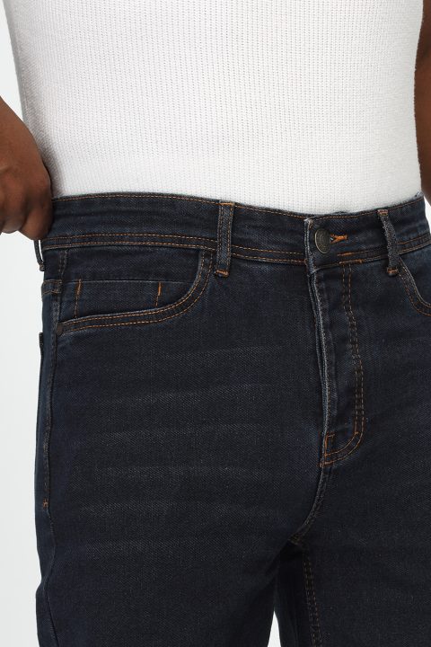 Slim Straight Fit Trousers Jeans Dark Blue - Image 4