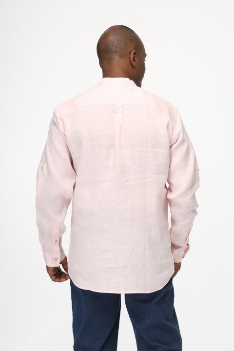 Regular Fit Linen Shirt Rose - Image 4