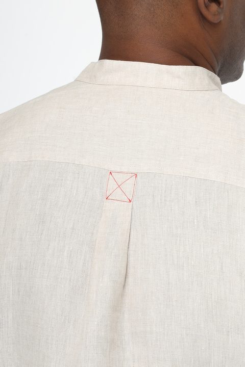 Regular Fit Linen Shirt Beige - Image 4