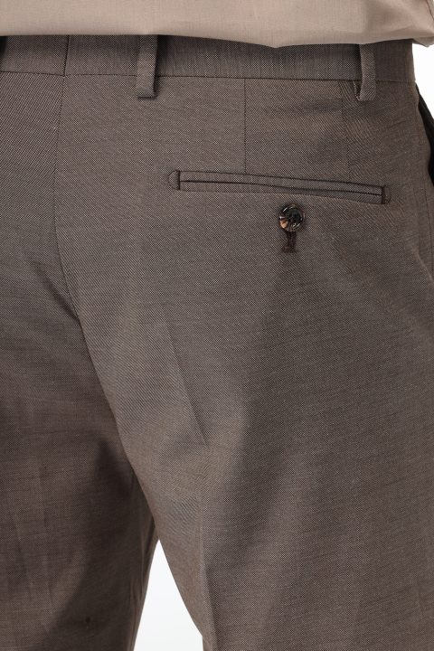 Slim Straight Fit Classic Pants Brown - Image 4