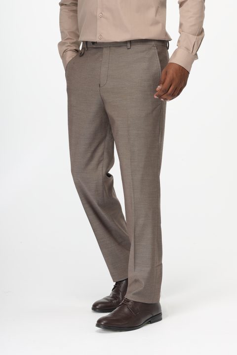 Slim Straight Fit Classic Pants Brown - Image 5
