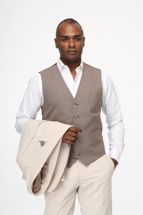 Slim Fit Suit Beige - Image 3