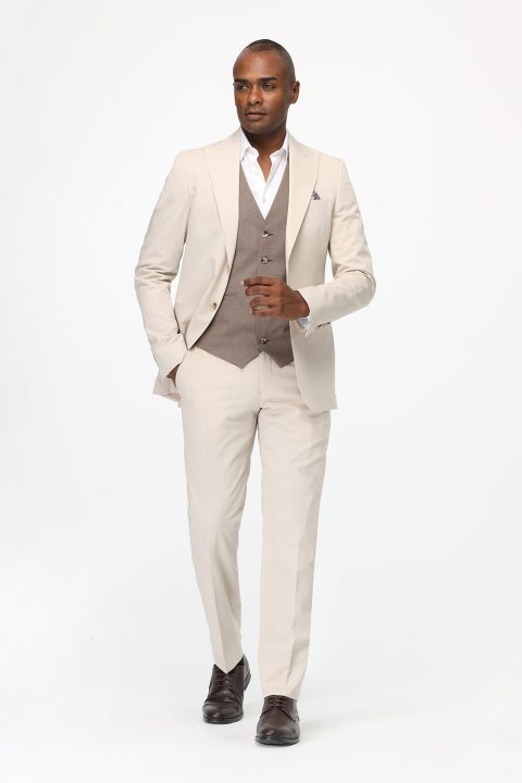 Slim Fit Suit Beige