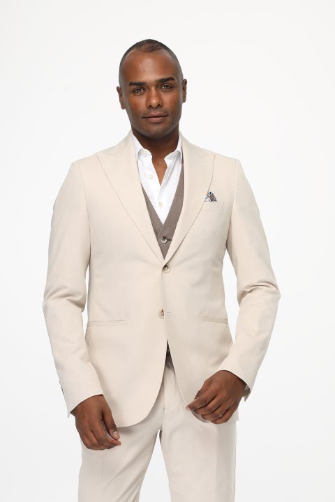 Slim Fit Suit Beige - Image 4