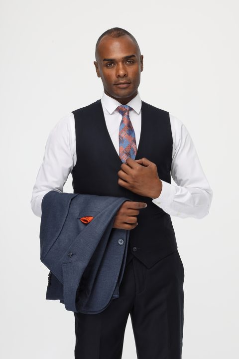 Slim Straight Fit Suit Dark Blue - Image 3