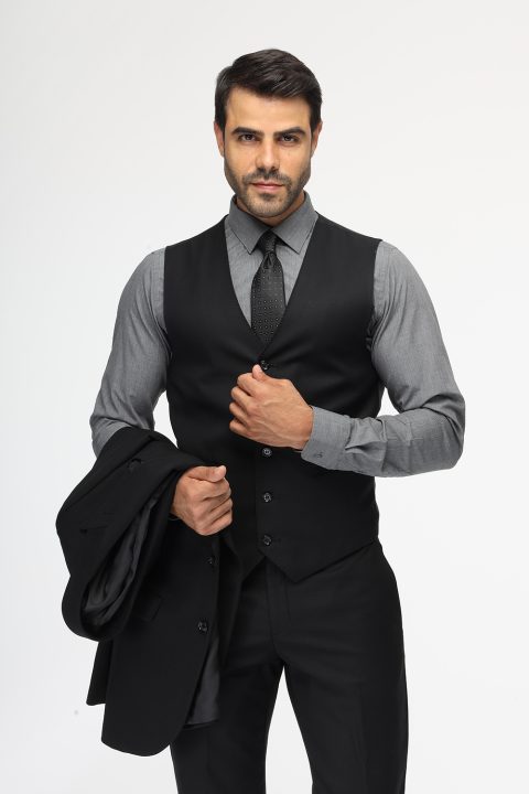 Slim Fit Suit Black - Image 3