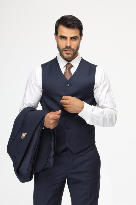 Slim Fit Suit Dark Blue - Image 3