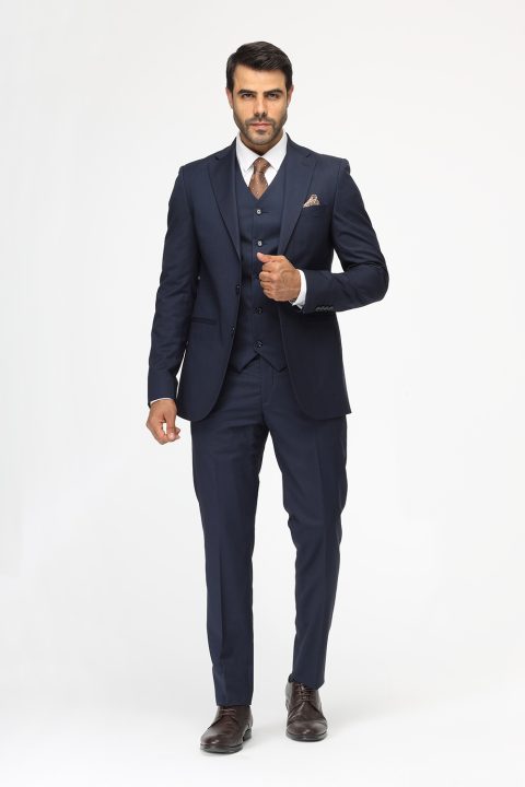 Slim Fit Suit Dark Blue