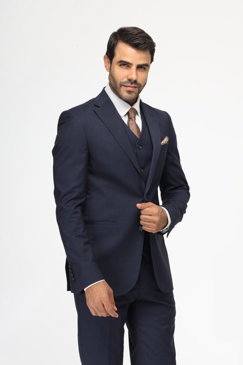 Slim Fit Suit Dark Blue - Image 4