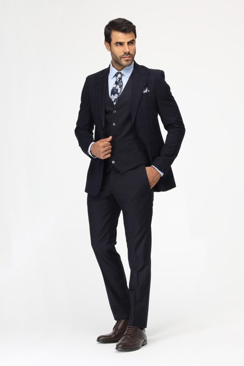 Slim Fit Suit Dark Blue