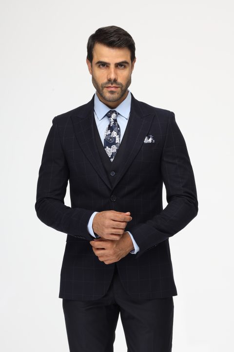 Slim Fit Suit Dark Blue - Image 4