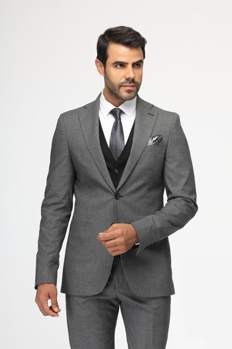 Slim Fit Suit Gray - Image 4
