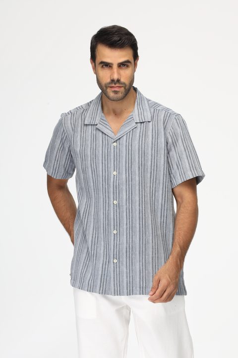 Regular Fit Shirt Half Blue - Image 3