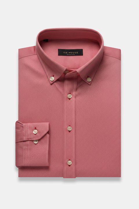 Regular Fit Shirt Oxford Red 100% Cotton
