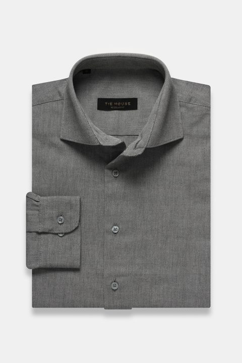 Regular fit Shirt Oxford Gray 100% Cotton