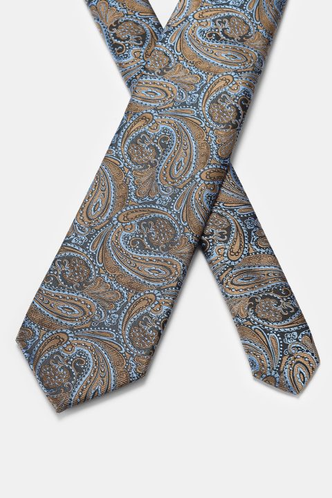 Jacquard Tie 7 cm Light Blue - Image 2