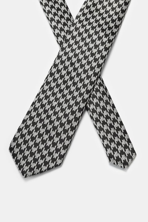 Jacquard Tie 7 cm Black - Image 2