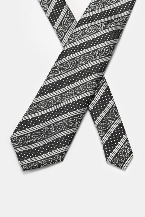 Stripe Tie 7 cm Black - Image 2