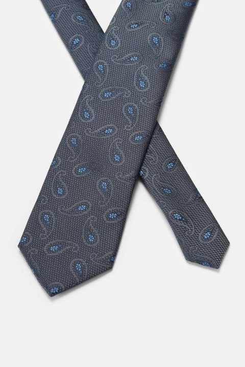 Jacquard Tie 7 cm Gray - Image 2