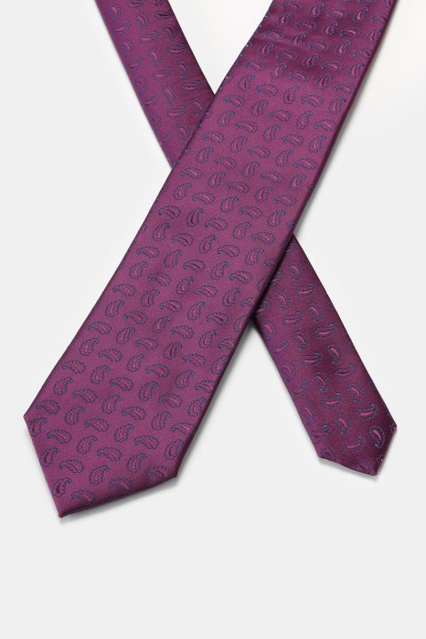 Jacquard Tie 7 cm Purple - Image 2