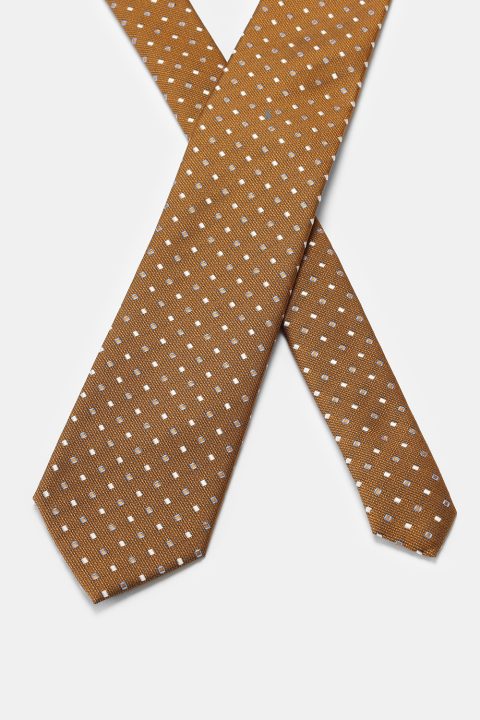 Jacquard Tie 7 cm Brown - Image 2