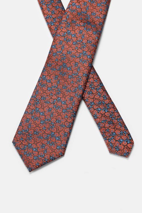 Jacquard Tie 7 cm Orange - Image 2