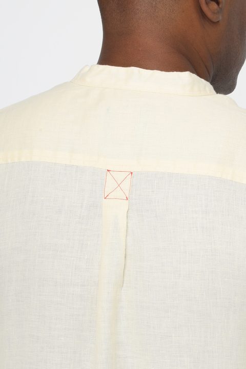 Regular Fit Linen Shirt Yellow - Image 5