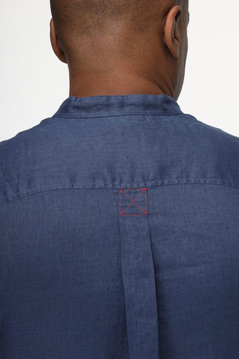 Regular Fit Linen Shirt Blue - Image 7