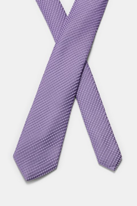 Jacquard Tie 7 cm Light Purple - Image 2
