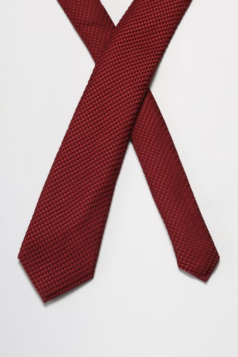 Jacquard Tie 7 cm Maroon - Image 2