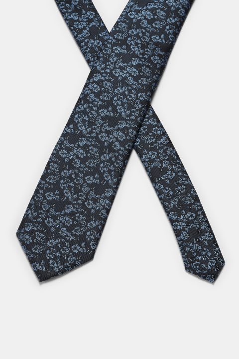 Jacquard Tie 7 cm Black - Image 2