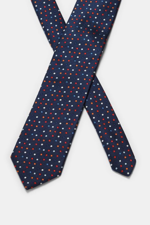 Jacquard Tie 7 cm Dark Blue - Image 2