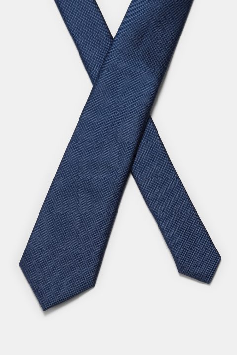 Jacquard Tie 7 cm Dark Blue - Image 2
