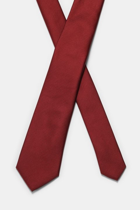 Jacquard Tie 7 cm Maroon - Image 2