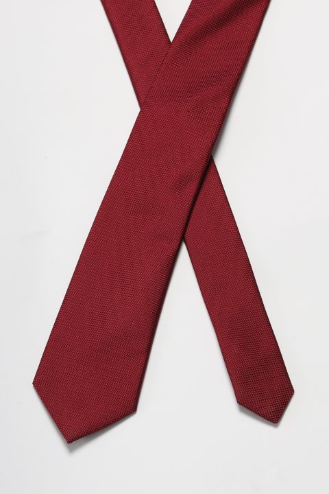 Jacquard Tie 7 cm Maroon - Image 2