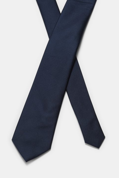 Jacquard Tie 7 cm Dark Blue - Image 2