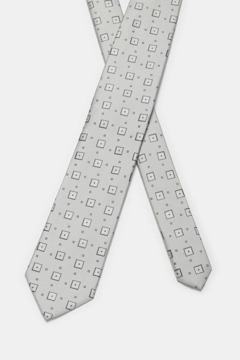 Jacquard Tie 7 cm Gray - Image 2