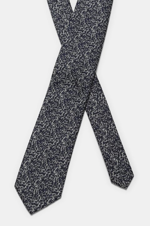Jacquard Tie 7 cm Dark Blue - Image 2