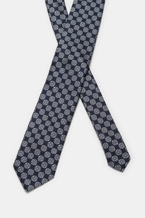 Jacquard Tie 7 cm Dark Blue - Image 2