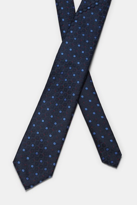 Jacquard Tie 7 cm Black - Image 2