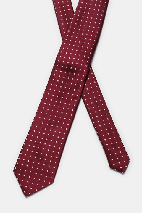 Jacquard Tie 7 cm Maroon - Image 2