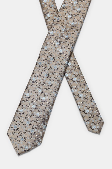 Jacquard Tie 7 cm Brown - Image 2