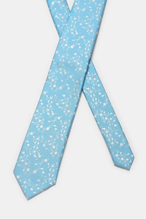 Jacquard Tie 7 cm Light Blue - Image 2