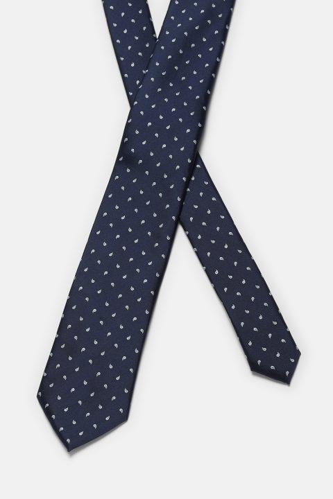 Jacquard Tie 7 cm Dark Blue - Image 2