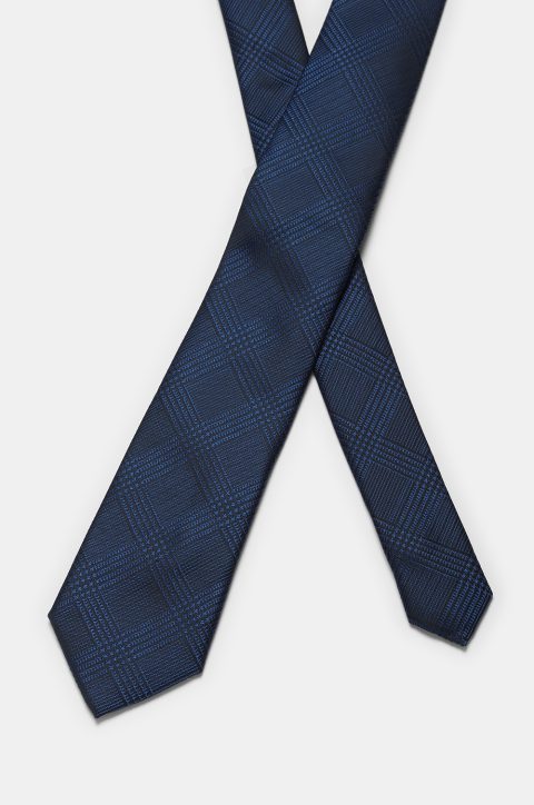 Jacquard Tie 7 cm Dark Blue - Image 2
